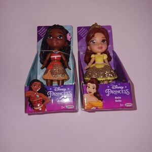 Lot of 2 Disney Princesses Belle Bella & Mini Jakks Pacific